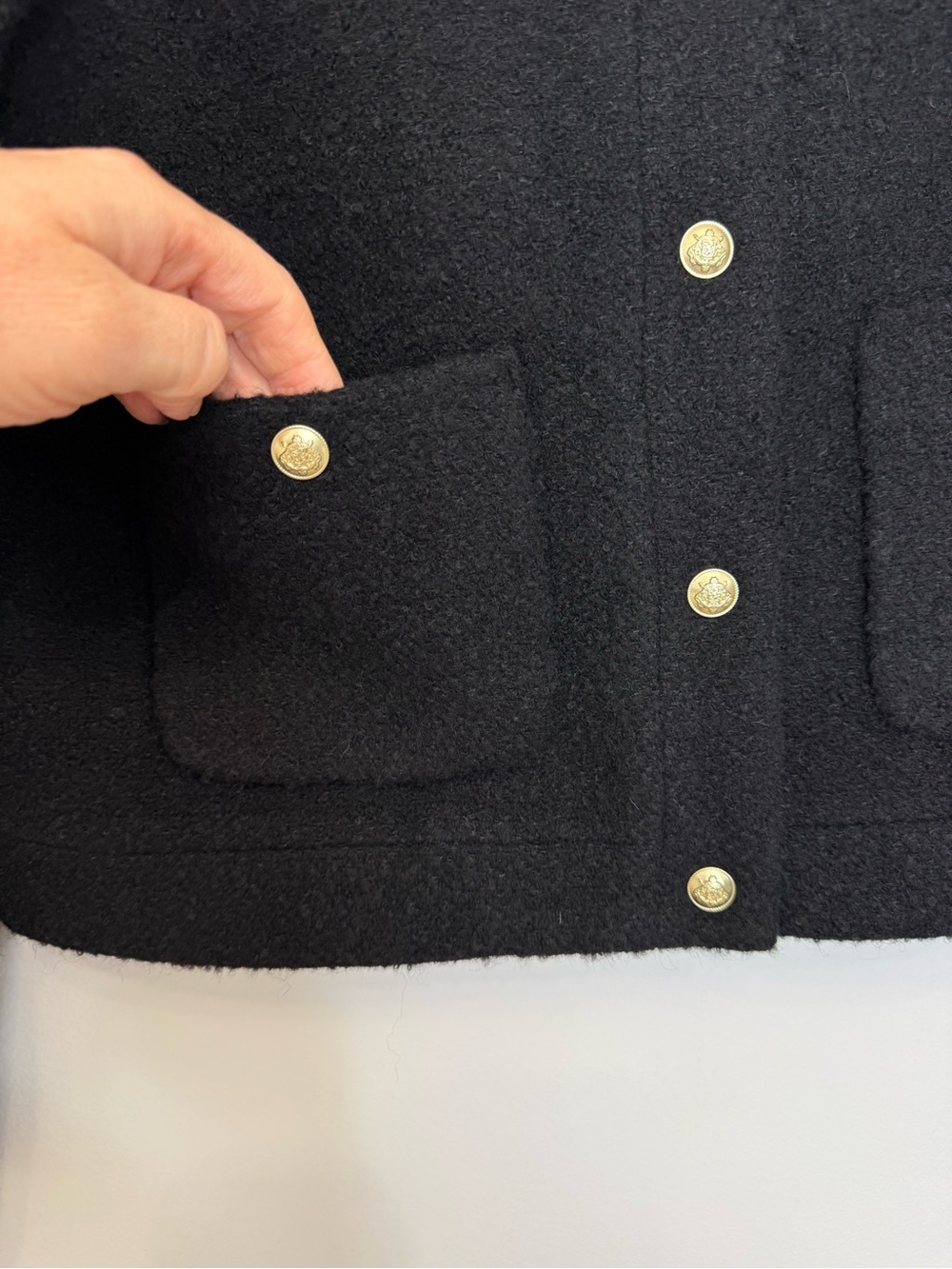 J. Crew Collection Cropped Lady Jacket Italian Wool-Blend Bouclé Size 10 BJ941 - Picture 4 of 15